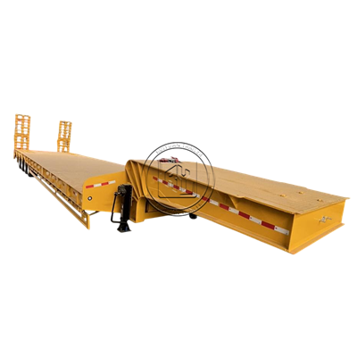 Nouvo Semi-trelè Steel 80 Ton Low Bed ak Opsyon 4 Aks